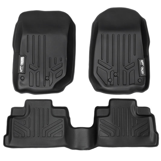 MAX LINER Juego de Alfombrillas de 2 Filas para Jeep Wrangler Unlimited 4 Puertas 2007-2013, Negro A0139/B0073