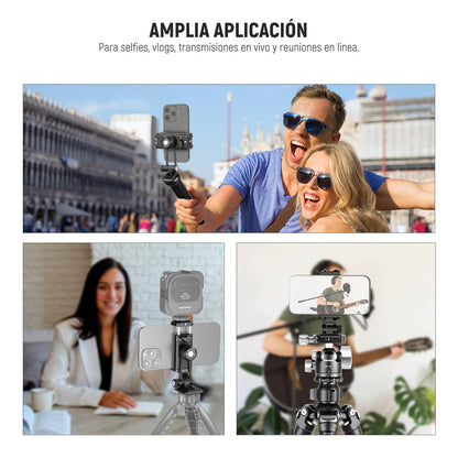 NEEWER SP-02 Típode Móvil Montaje Adaptador con Placa Liberación Rápida Arca Zapata Fría 360° Rotación 180° Tilt Paño Limpieza, Soporte Plegable Compatible con iPhone Android Samsung para Grabación