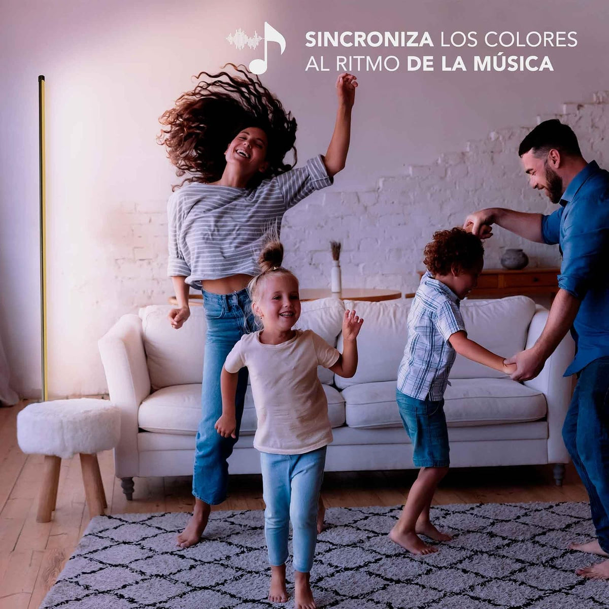 Lloyd's Lámpara de Piso Inteligente RGBIC App Música 400 lm | control desde la App 400 lm, luz cálida y fría, programa horarios, 168 LEDs 10,000 h de Vida