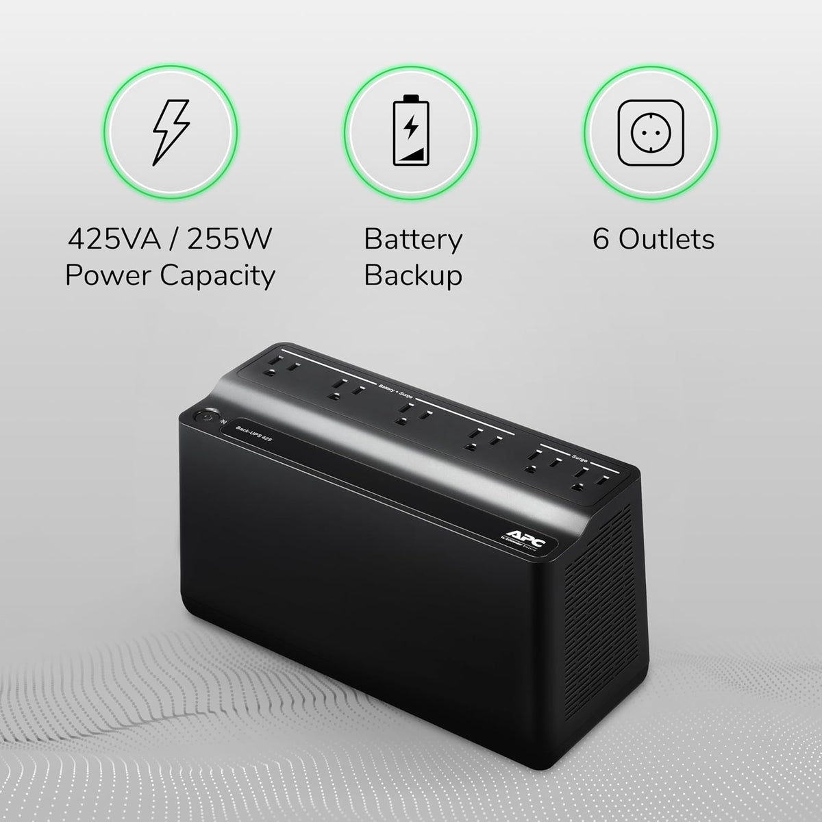 APC Unidad Back-UPS con 6 Tomas de Salida, 425 VA 120 V