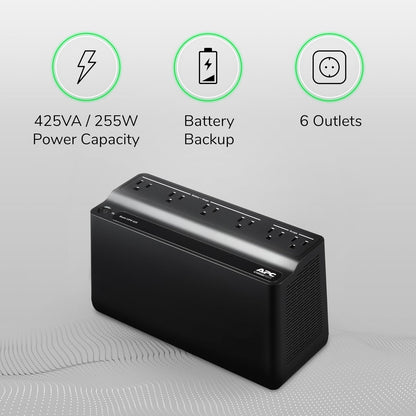 APC Unidad Back-UPS con 6 Tomas de Salida, 425 VA 120 V