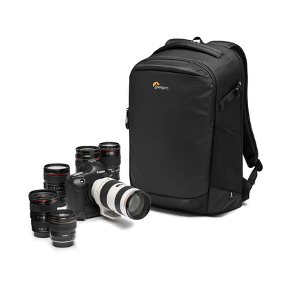 Lowepro Flipside BP 400 AW III Mochila para Cámara Réflex y sin Espejo con Acceso Lateral y Trasero, Divisores Ajustables, Compatible con Sony Alpha 7, Ideal para Viajes y Exteriores, Color Negro
