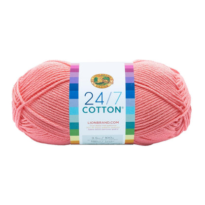 Lion Brand Yam 761-101 24-7 Ovillo de lana de algodón, Rosado, 1 unidad
