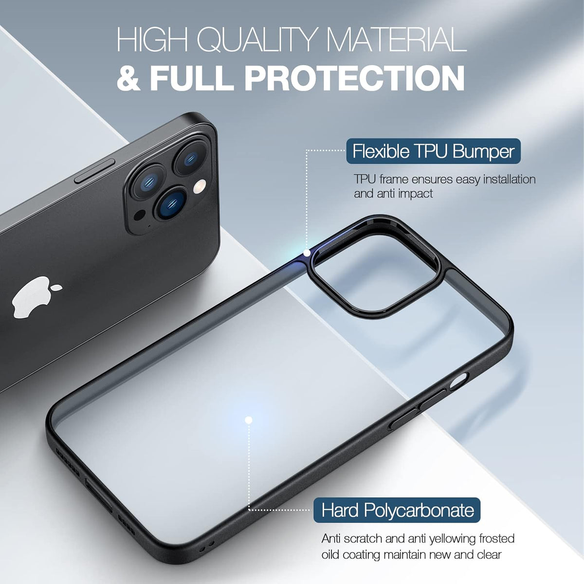ORIbox - Funda Delgada para iPhone 11 de 6.1 Pulgadas, translúcida Mate, Delgada, a Prueba de Golpes, anticaída, no amarillenta