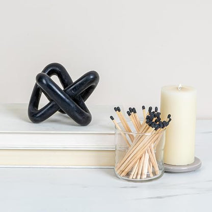 Creative Co-Op - Nudo Decorativo Moderno de mármol, Color Negro