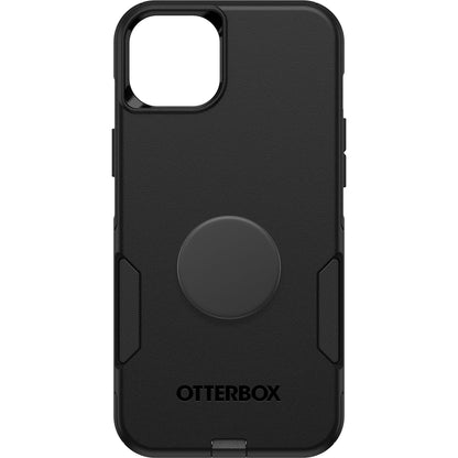 OtterBox - Funda para iPhone 15 Plus y iPhone 14 Plus Commuter Series - (Negro) + PopSockets PopGrip - (Negro), Delgada y Resistente, amigable con el Bolsillo, con protección de Puerto, PopGrip