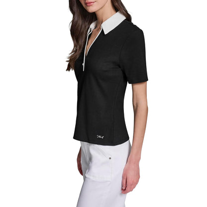 Karl Lagerfeld - Blusa cómoda y Ligera con Botones Rosette para Mujer