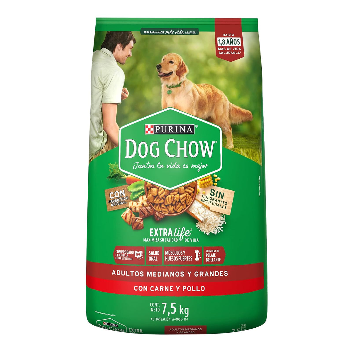 Purina - Cat Chow Comida para Gato, Adulto, Deli Mix, 15.0 kg + Dog Chow Comida para Perros Adultos Medianos y Grandes con Extralife 7.5kg