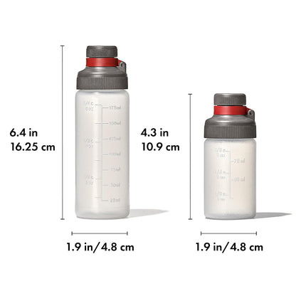 OXO - Juego de botellas exprimidas a prueba de fugas, 3, 6 onzas