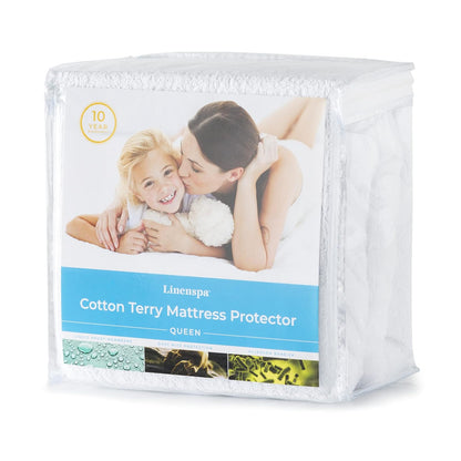 Linenspa Protector de Colchón King, Impermeable e Hipoalergénico - Individual - Protector de Colchon de Tela de Toalla