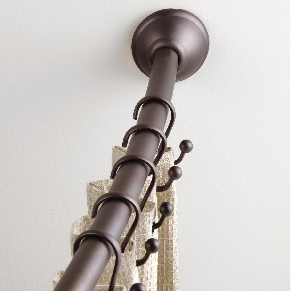InterDesign Set of 12 Shower Hooks, Ball, Bronze