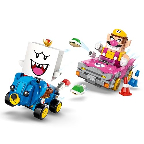 LEGO Super Mario : Mario Kart – Wario y Rey Boo Figuras, Vehículos de Derrape Cuatripeluche y Clásico, Idea de Regalo con Personajes de Nintendo para Niños de 8 Años o Más 72038