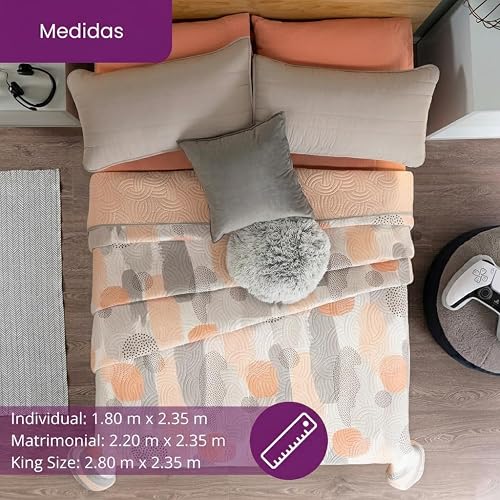 Vianney Edredón Novo Individual Milan Doble Vista de Microfibra | Ultradelgado, Ligero y Suave | Fácil de Lavar y Guardar.