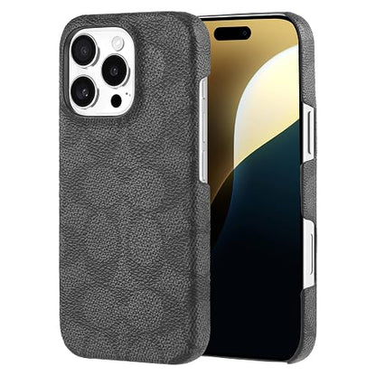 Coach Funda Delgada de Lona para iPhone 16 Pro MAX - Signature Charcoal