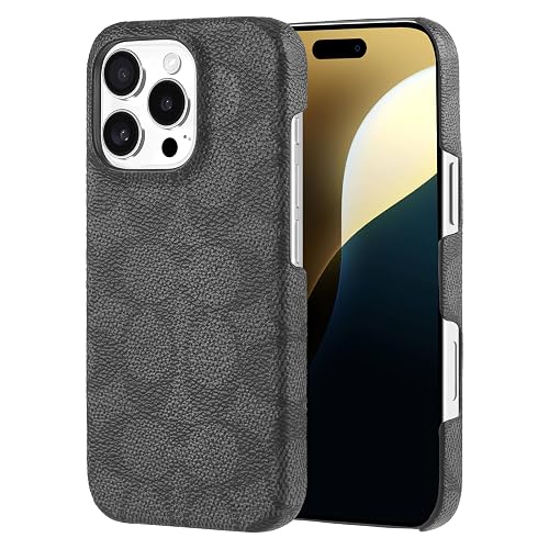 Coach Funda Delgada de Lona para iPhone 16 Pro MAX - Signature Charcoal
