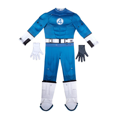 MARVEL Mr. Fantastic - Disfraz oficial de Halloween para jóvenes, overol acolchado de alta calidad con botas y guantes (L)
