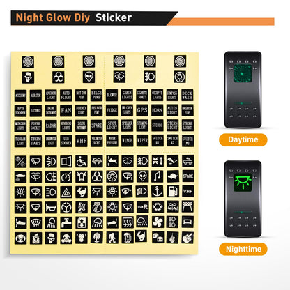 Nilight Panel de Interruptor 5 Bandas, 12V-24V, Aluminio, Precableado, Retroiluminado Verde