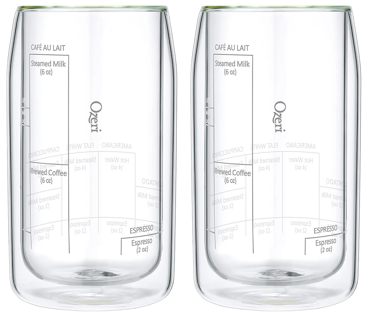 Ozeri Moderna Artisan Series - Vaso de café barista de doble pared, 15 onzas, transparente