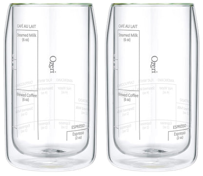 Ozeri Moderna Artisan Series - Vaso de café barista de doble pared, 15 onzas, transparente