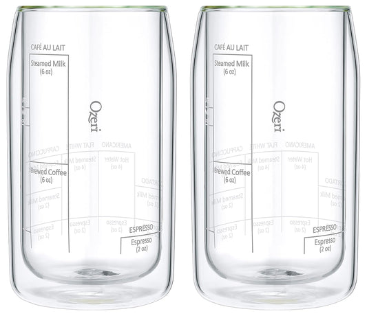 Ozeri Moderna Artisan Series - Vaso de café barista de doble pared, 15 onzas, transparente