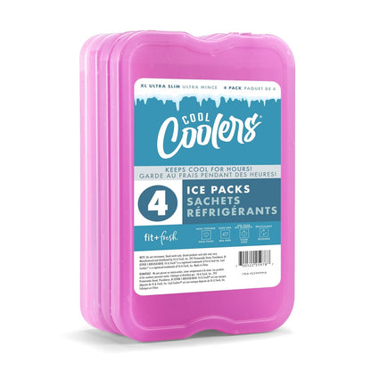Fit & Fresh Paquetes de Hielo Reutilizables XL para Lonchera - Púrpura 4 PK