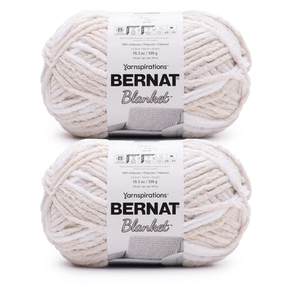 Bernat Blanket Estambre Chenille Súper Voluminoso, Paquete de 2 - Paquete de 2 - ESPUMA DE PLAYA
