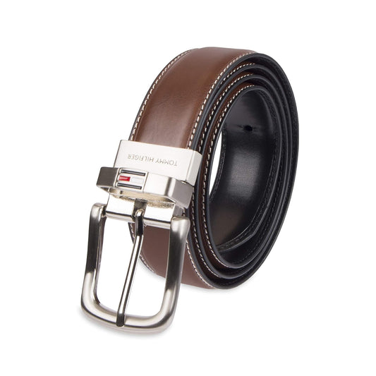 Tommy Hilfiger Cinturón reversible de piel para hombre (con tallas grandes y altas)