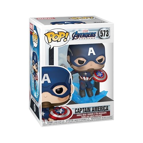 Funko Pop! Marvel: Avengers Endgame - Captain America with Broken Shield & Mjolnir - Figura de Vinilo Coleccionable - Idea de Regalo - Mercancia Oficial - Juguetes para Niños y Adultos - Movies Fans