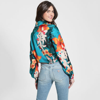 GUESS LS Bowed Jun Shirt, Multicolor