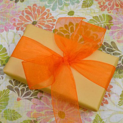 Morex Ribbon Cinta de organza transparente, 3,8 cm por 25 yardas, naranja, 91809/25-620