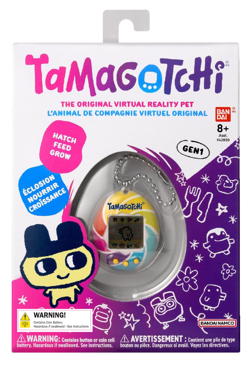TAMAGOTCHI Original Candy Swirl Mascota Electrónica para Niños Juguete Interactivo Original de Bandai