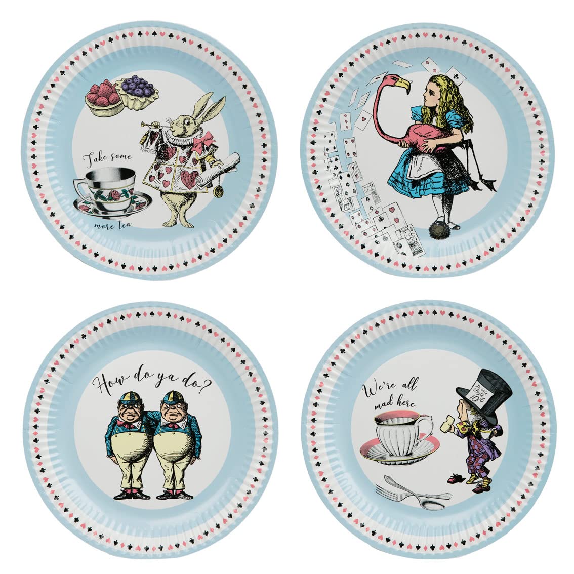 Talking Tables Decoración de Fiesta Alicia en el País de las Maravillas | Para 16 invitados, , platos, servilletas, tazas, mantel