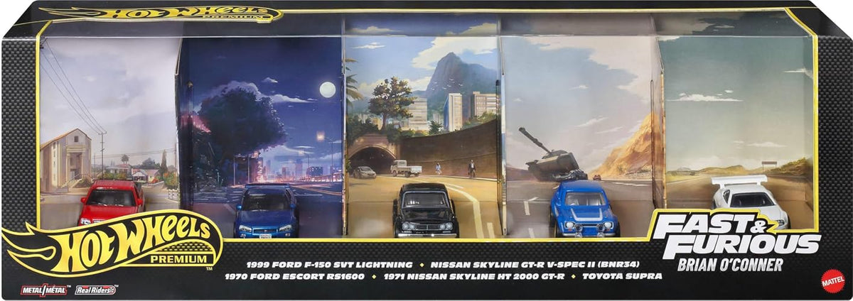 Hot Wheels - Paquete de 5 Automóviles fundidos a presión | Juego de 5 vehículos de juguete a escala 1:64 de la franquicia de películas en embalaje coleccionable