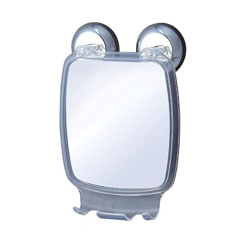 Noveltia HB-5669 Espejo de Succión para Baño, Plástico Cromado, 14 x 22 x 6 cm