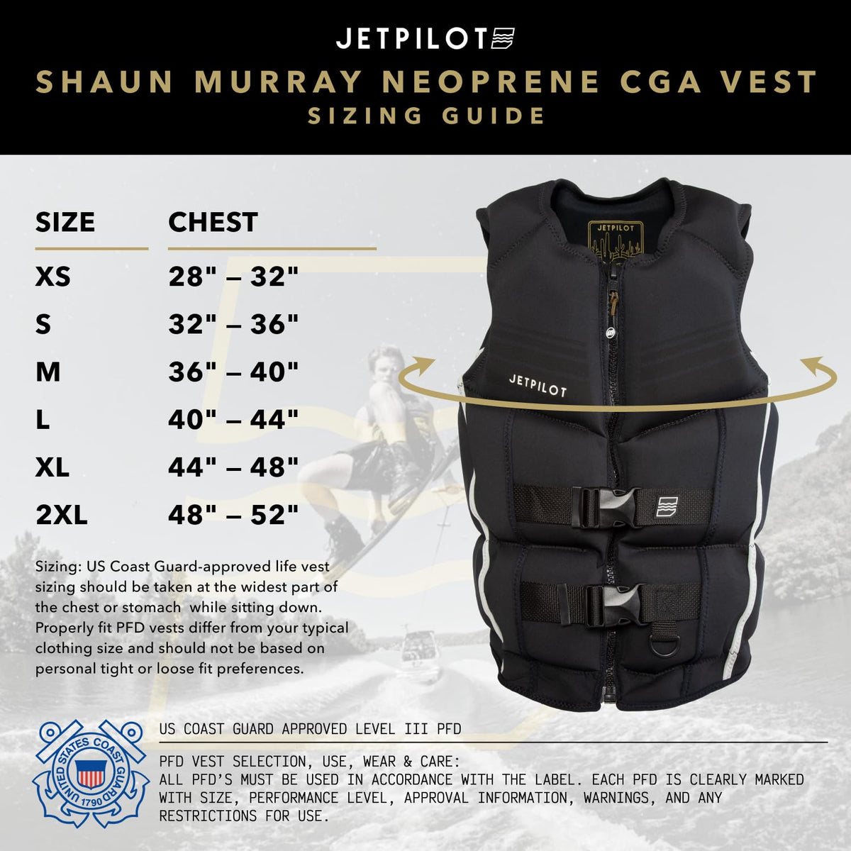 Jet Pilot Shaun Murry Chaleco Salvavidas Aprobado por la Guardia Costera PFD