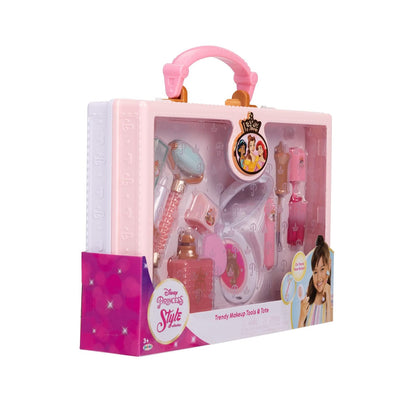 Colección de Estilo Disney Princess para niñas, Bolsa de Maquillaje de Moda, Herramientas de Maquillaje de simulación de Moda, Incluye un Rodillo Facial, Viene con 8 Herramientas de Juego Diferentes