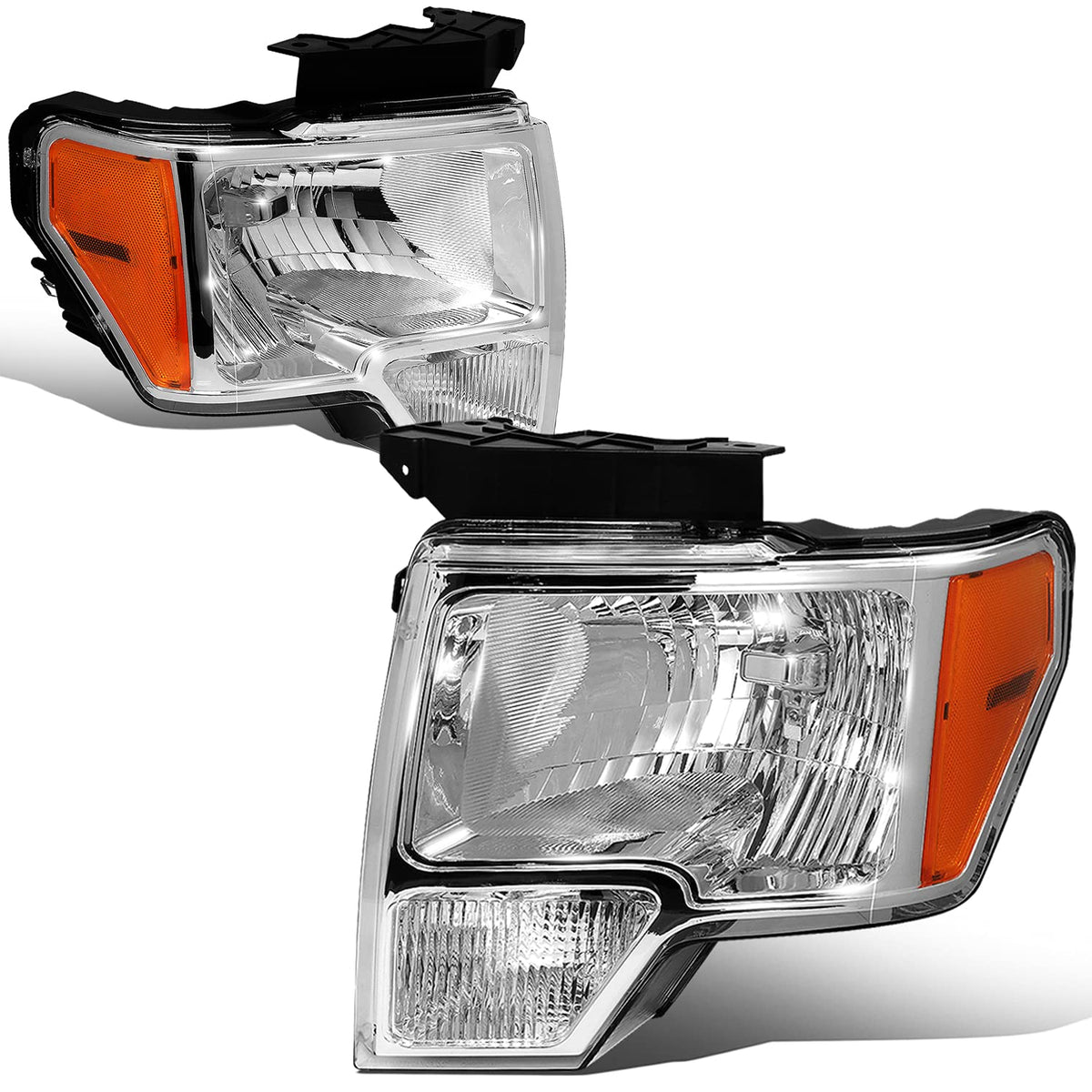 DNA Motoring Conjunto de Faros Delanteros, Lado Conductor y Pasajero - HL-OH-F1509-CH-AM