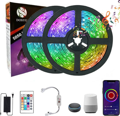 DOSYU Luces Led Inteligente 32.8 FT/10M, 5050 RGBW Tira LED de WiFi, con Google Home, Alexa, Control por APP y Mando a Distancia, para cuarto, TV, Fiesta, Hogar, DY-LLB02