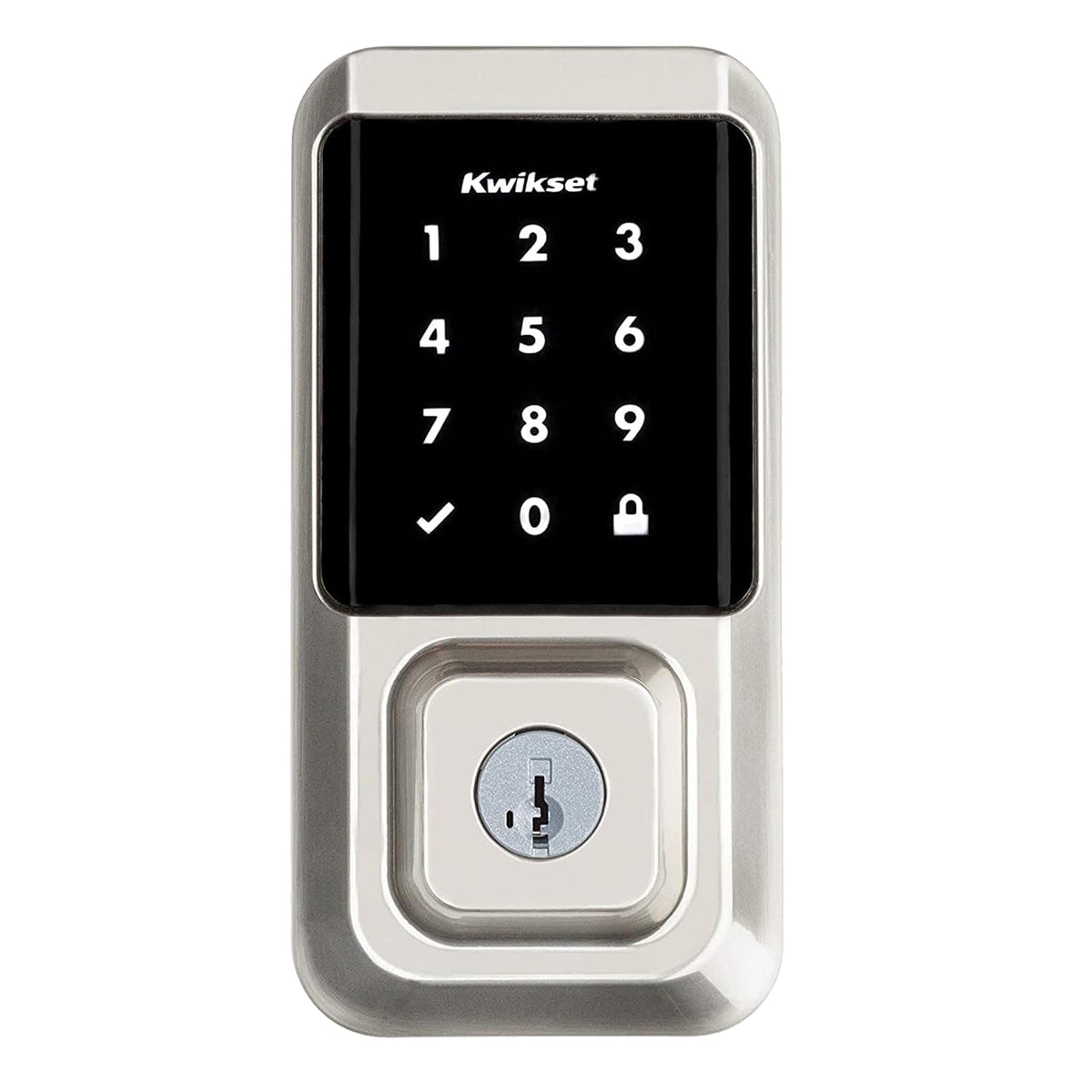 Kwikset Halo - Cerradura inteligente Wi-Fi, cerrojo de puerta de entrada sin llave, desbloqueo automático de Geofence, certificado AAA de grado sin concentrador, fácil instalación, acabado de por vida