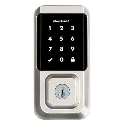 Kwikset Halo - Cerradura inteligente Wi-Fi, cerrojo de puerta de entrada sin llave, desbloqueo automático de Geofence, certificado AAA de grado sin concentrador, fácil instalación, acabado de por vida