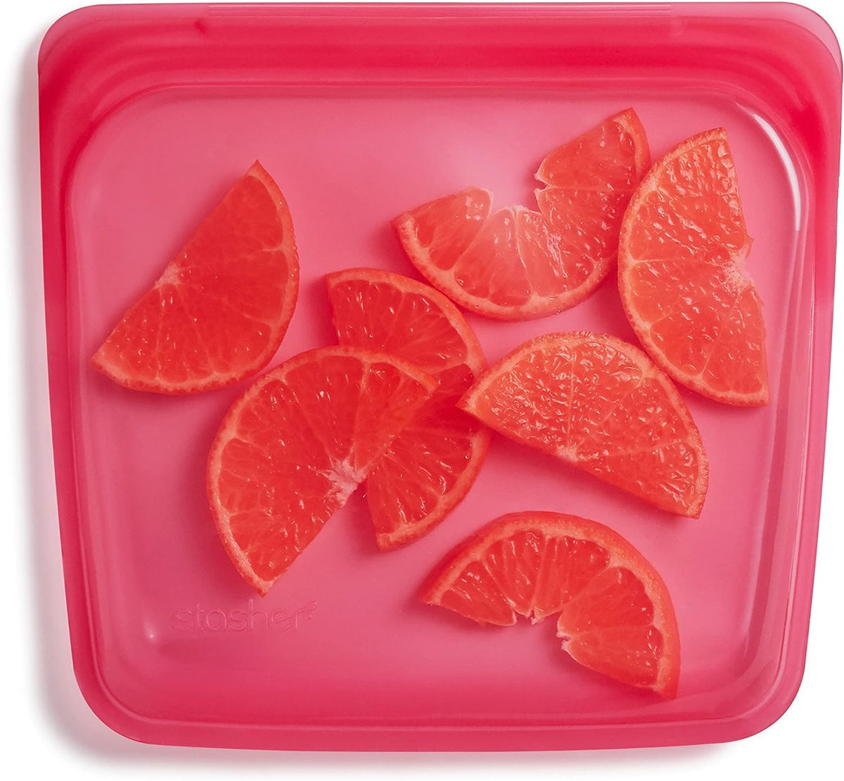 Stasher Bolsa de silicona reutilizable para alimentos, Raspberry, Sandwich, 1
