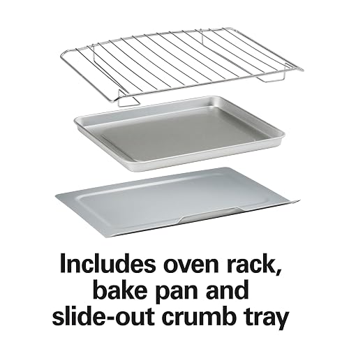 Hamilton Beach 31401, Horno Tostador De 4 Rebanadas Acero Inoxidable Hombres, Plateado, 12 Litros
