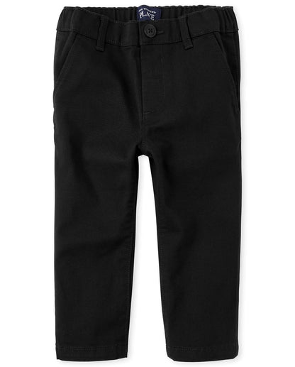 The Children's Place Pantalones Chinos Elásticos para Bebé y Niño - 2 Años - Negro - - 1