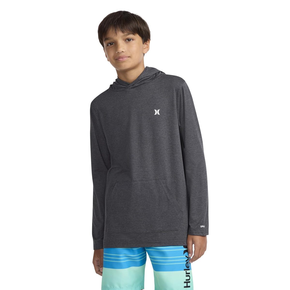 Hurley Long Sleeve Hooded UPF 50+ Rash Guard Swim Shirt Camisa de protección de Sarpullido Niños