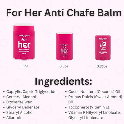 Cuerpo Glide para ella 42.5 gram anti Chafe Bálsamo, Rosado, 1.5oz
