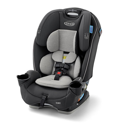 Graco Slimfit 3 en 1 Asiento de automóvil convertible, diseño ultra ahorro de espacio, Darcie 2.0, adecuado para respaldo trasero y delantero, asiento elevador de respaldo alto con reposacabezas de 10