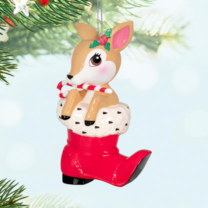 Hallmark - Adorno de Navidad 2024, Reno clásico, Porcelana, Regalos para los Amantes de la Navidad