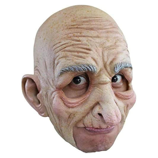 Old Man, Máscara Divertida de Viejito sin Barbilla para Libre Movimiento, Disfraz de Anciano Viejo ideal para Halloween