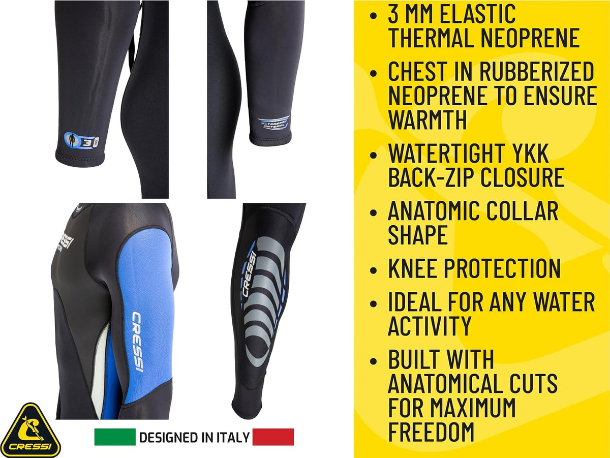 Cressi Men's & Ladies' Ultraspan Scuba Diving Wetsuit Made in Premium Material | Morea Designed in Italy: Quality Since 1946