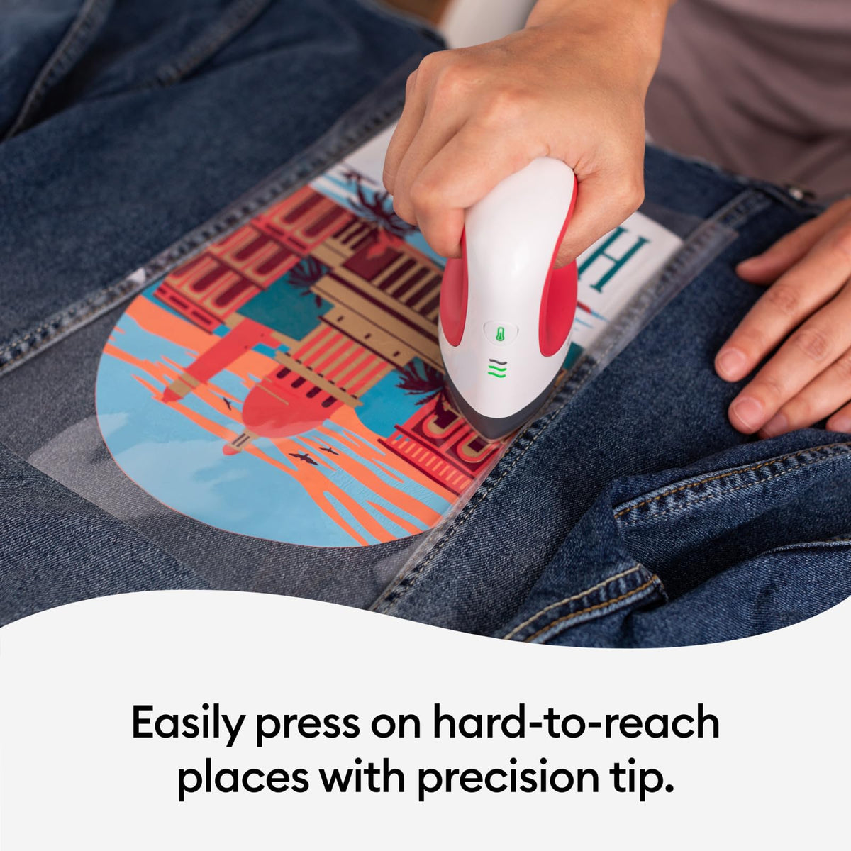 Cricut EasyPress Mini Prensa de Calor para Objetos Pequeños como Zapatos, Peluches, Gorras y Más, 3 Configuraciones de Calor y Punta de Precisión, Placa de Calor Recubierta de Cerámica, Raspberry